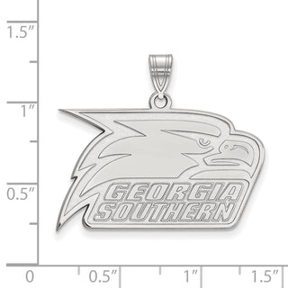 14k White Gold LogoArt Georgia Southern University Eagle Large Pendant 4W006GSU