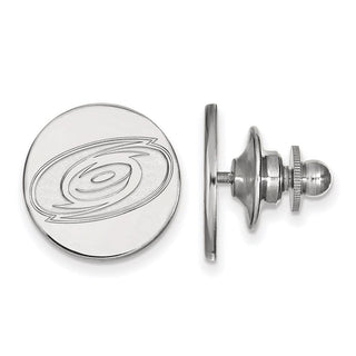 Sterling Silver Rhodium-plated NHL LogoArt Carolina Hurricanes Lapel Pin