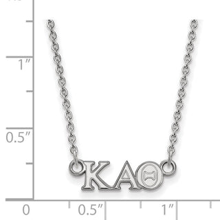 Sterling Silver Rhodium-plated LogoArt Kappa Alpha Theta Sorority Greek Letters Extra Small Pendant 18 inch Necklace