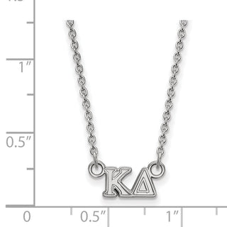 Sterling Silver Rhodium-plated LogoArt Kappa Delta Sorority Greek Letters Extra Small Pendant 18 inch Necklace