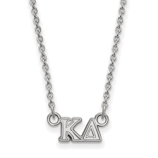 Sterling Silver Rhodium-plated LogoArt Kappa Delta Sorority Greek Letters Extra Small Pendant 18 inch Necklace