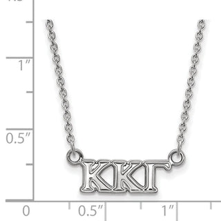 Sterling Silver Rhodium-plated LogoArt Kappa Kappa Gamma Sorority Greek Letters Extra Small Pendant 18 inch Necklace
