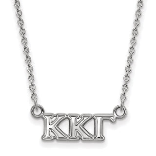 Sterling Silver Rhodium-plated LogoArt Kappa Kappa Gamma Sorority Greek Letters Extra Small Pendant 18 inch Necklace