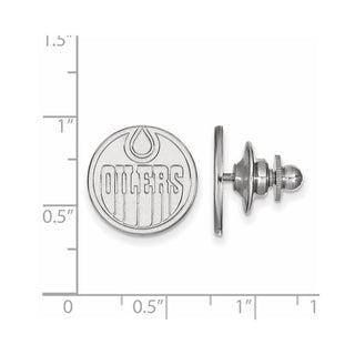 14k White Gold NHL LogoArt Edmonton Oilers Lapel Pin