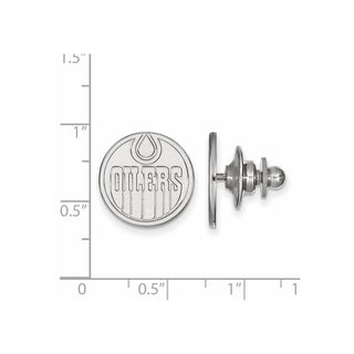 14k White Gold NHL LogoArt Edmonton Oilers Lapel Pin