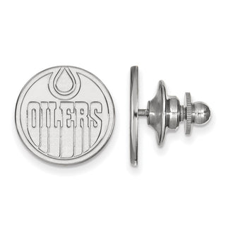 14k White Gold NHL LogoArt Edmonton Oilers Lapel Pin