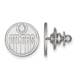 14k White Gold NHL LogoArt Edmonton Oilers Lapel Pin
