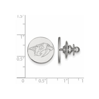 Sterling Silver Rhodium-plated NHL LogoArt Nashville Predators Lapel Pin