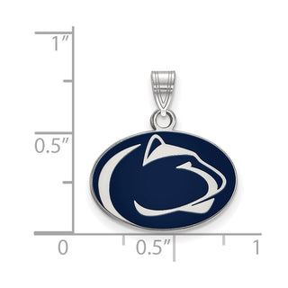 Sterling Silver Rhodium-plated LogoArt Penn State University Lion Small Enameled Pendant