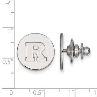 14k White Gold LogoArt Rutgers University Letter R Lapel Pin