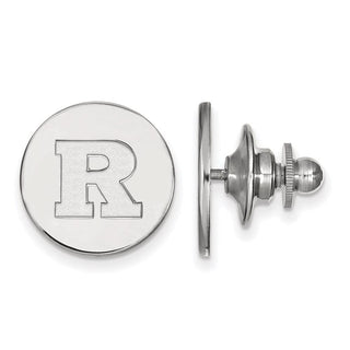 Sterling Silver Rhodium-plated LogoArt Rutgers University Letter R Lapel Pin