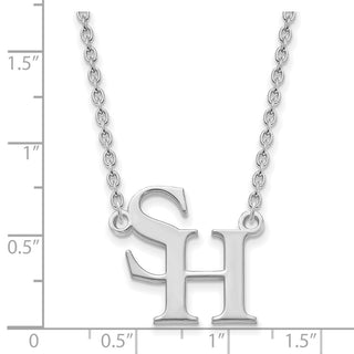 Sterling Silver Rhodium-plated LogoArt Sam Houston State University Large Pendant 18 inch Necklace