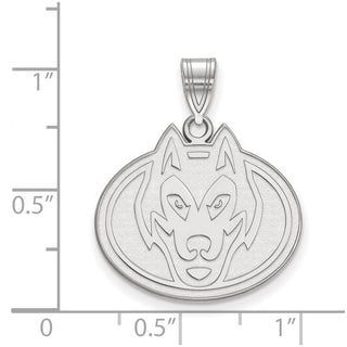 Sterling Silver Rhodium-plated LogoArt St. Cloud State University Husky Large Pendant