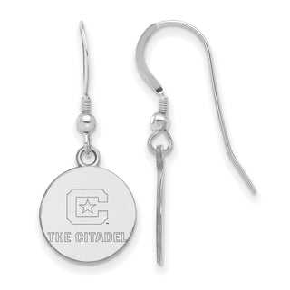 Sterling Silver Rhodium-plated LogoArt The Citadel Small Dangle Earrings