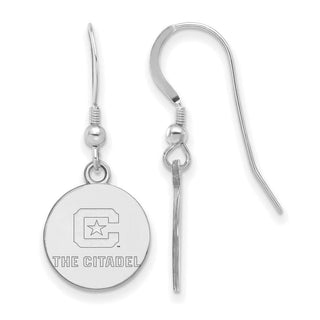 Sterling Silver Rhodium-plated LogoArt The Citadel Small Dangle Earrings
