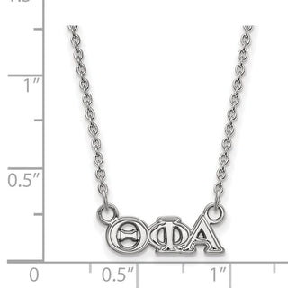Sterling Silver Rhodium-plated LogoArt Theta Phi Alpha Sorority Greek Letters Extra Small Pendant 18 inch Necklace