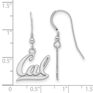 Sterling Silver Rhodium-plated LogoArt University of California Berkeley Small Dangle Wire Earrings