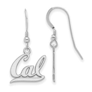 Sterling Silver Rhodium-plated LogoArt University of California Berkeley Small Dangle Wire Earrings