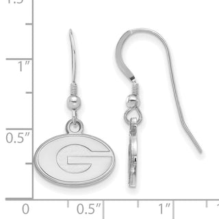 Sterling Silver Rhodium-plated LogoArt University of Georgia Letter G Extra Small Dangle Wire Earrings