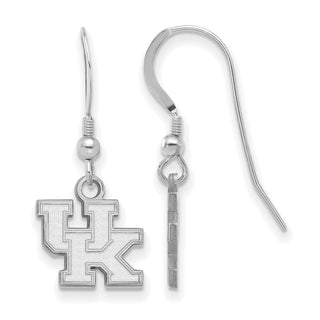 Sterling Silver Rhodium-plated LogoArt University of Kentucky U-K Extra Small Dangle Wire Earrings
