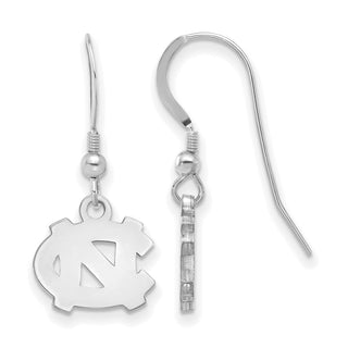 Sterling Silver Rhodium-plated LogoArt University of North Carolina N-C Extra Small Dangle Wire Earrings