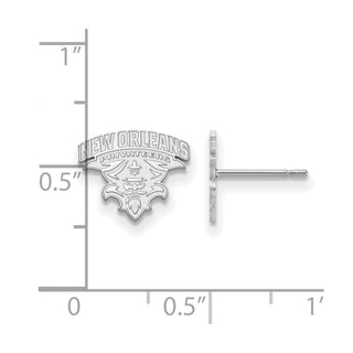Sterling Silver Rhodium-plated LogoArt University of New Orleans U-N-O Small Post Earrings