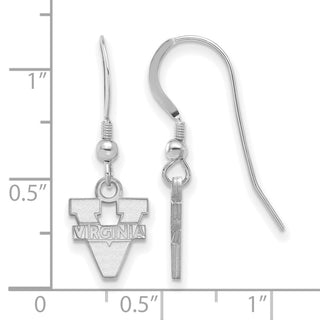 Sterling Silver Rhodium-plated LogoArt University of Virginia Extra Small Dangle Wire Earrings
