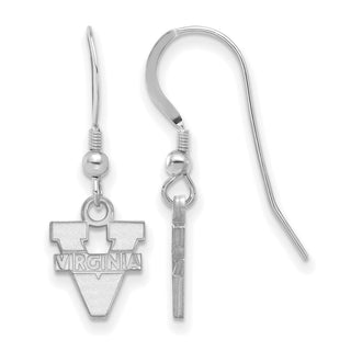 Sterling Silver Rhodium-plated LogoArt University of Virginia Extra Small Dangle Wire Earrings