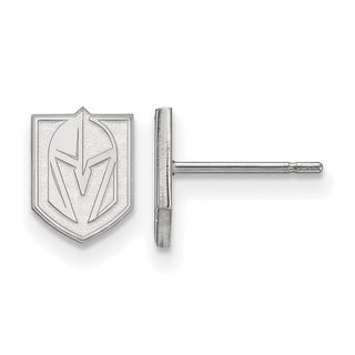 Sterling Silver Rhodium-plated NHL LogoArt NHL Vegas Golden Knights Extra Small Post Earrings