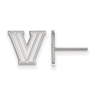 Sterling Silver Rhodium-plated LogoArt Villanova University Letter V Extra Small Post Earrings