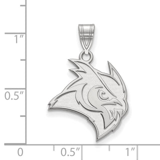 14k White Gold LogoArt Rice University Owl Large Pendant