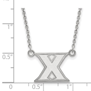 14k White Gold LogoArt Xavier University Letter X Small Pendant 18 inch Necklace