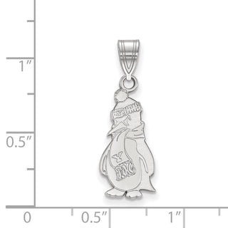 Sterling Silver Rhodium-plated LogoArt Youngstown State University Penguin Large Pendant