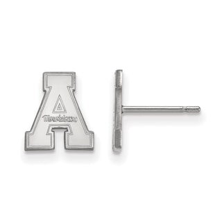 Sterling Silver Rhodium-plated LogoArt Appalachian State University Extra Small Post Earrings