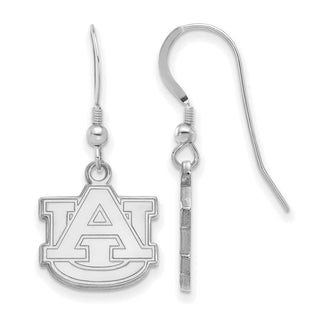 Sterling Silver Rhodium-plated LogoArt Auburn University A-U Small Dangle Wire Earrings