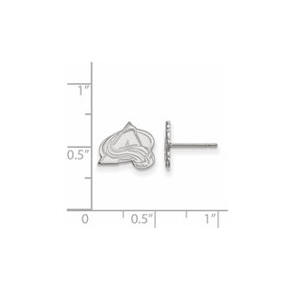 14k White Gold NHL LogoArt Colorado Avalanche Letter A Extra Small Post Earrings