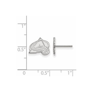 10k White Gold NHL LogoArt Colorado Avalanche Letter A Extra Small Post Earrings