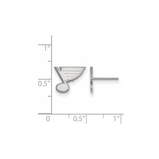 14k White Gold NHL LogoArt St. Louis Blues Extra Small Post Earrings