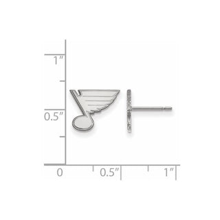 14k White Gold NHL LogoArt St. Louis Blues Extra Small Post Earrings