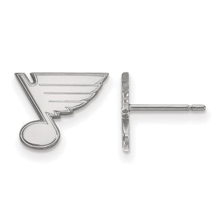 14k White Gold NHL LogoArt St. Louis Blues Extra Small Post Earrings