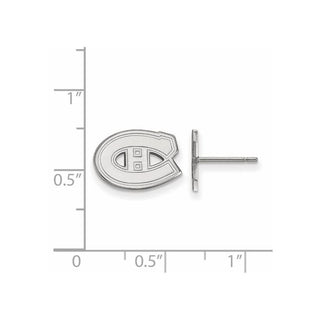 14k White Gold NHL LogoArt Montreal Canadiens Extra Small Post Earrings