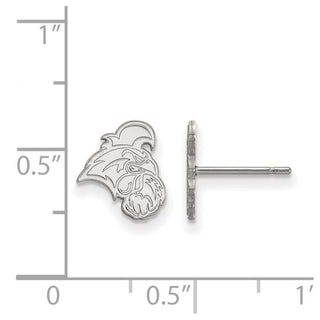 Sterling Silver Rhodium-plated LogoArt Coastal Carolina University Chanticleer Extra Small Post Earrings