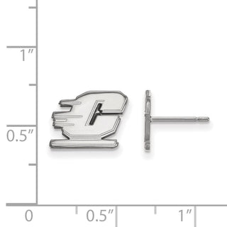 Sterling Silver Rhodium-plated LogoArt Central Michigan University Letter C Extra Small Post Earrings