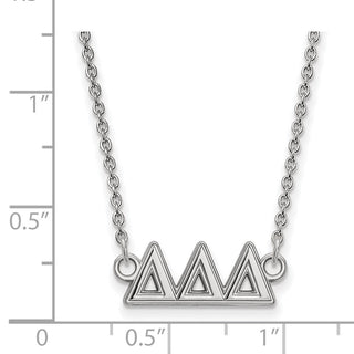 Sterling Silver Rhodium-plated LogoArt Delta Delta Delta Sorority Greek Letters Medium Pendant 18 inch Necklace