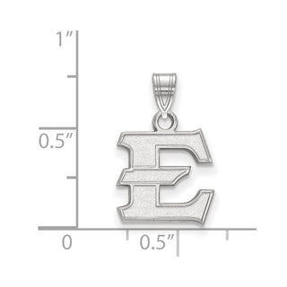 Sterling Silver LogoArt Rhodium-plated East Tennessee State University Small Pendant