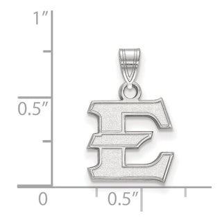 Sterling Silver LogoArt Rhodium-plated East Tennessee State University Small Pendant