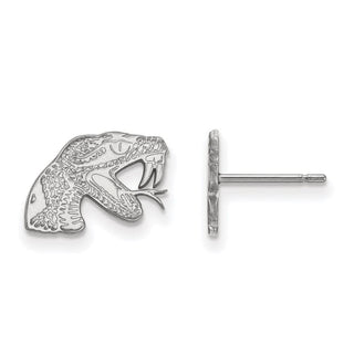 14k White Gold LogoArt Florida A and M University Rattler Extra Small Post Earrings
