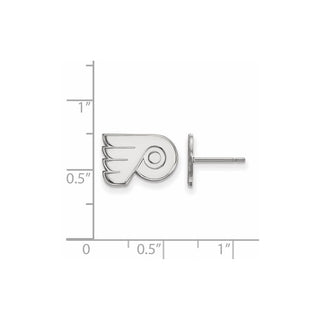 10k White Gold NHL LogoArt Philadelphia Flyers Extra Small Post Earrings