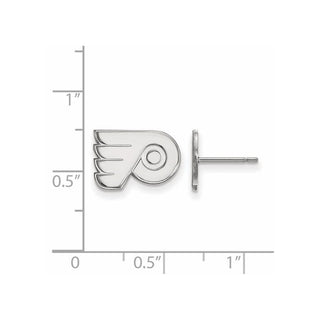 14k White Gold NHL LogoArt Philadelphia Flyers Extra Small Post Earrings