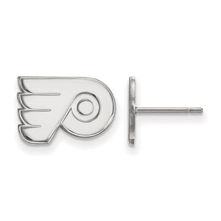 Sterling Silver Rhodium-plated NHL LogoArt Philadelphia Flyers Extra Small Post Earrings